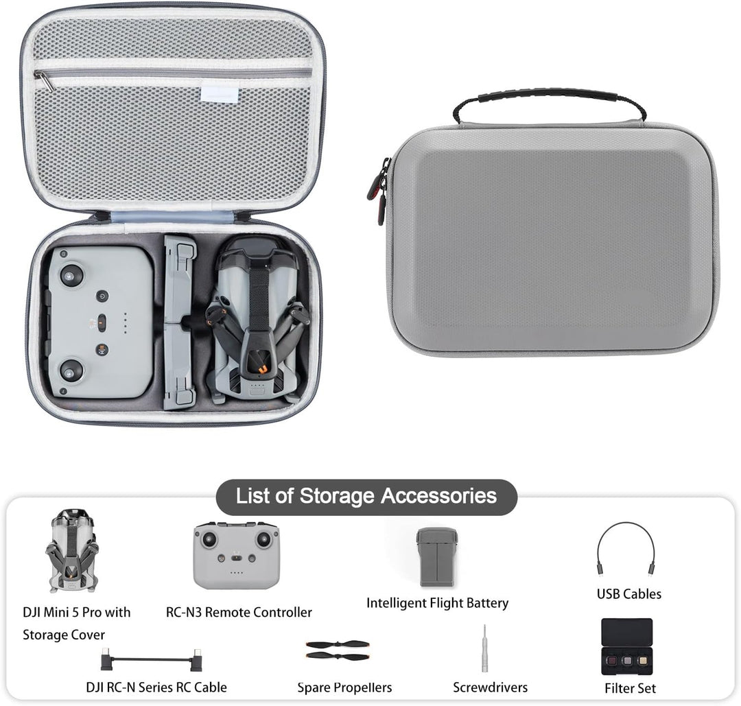 Mini 5 Pro Tasche, tragbare Aufbewahrungstasche, kompakte Reisetasche für DJI Mini 5 Pro Drohne RC-N