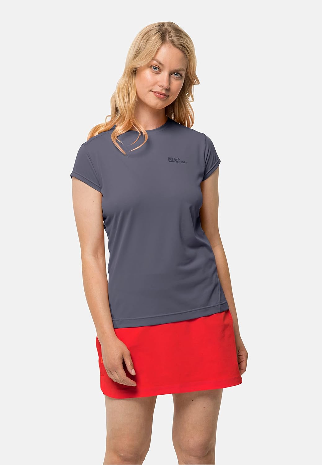 Jack Wolfskin Damen Prelight S/S W T-Shirt, M Dolphin