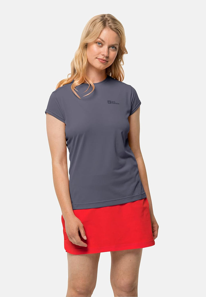Jack Wolfskin Damen Prelight S/S W T-Shirt, M Dolphin
