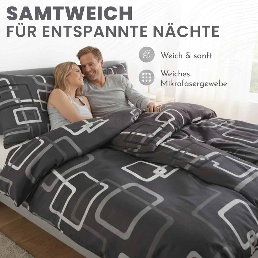 Kuscheli® Bettwäsche 135x200 4 teilig |Zertifiziert &amp; für Allergiker geeignet |Bettwäsche Se