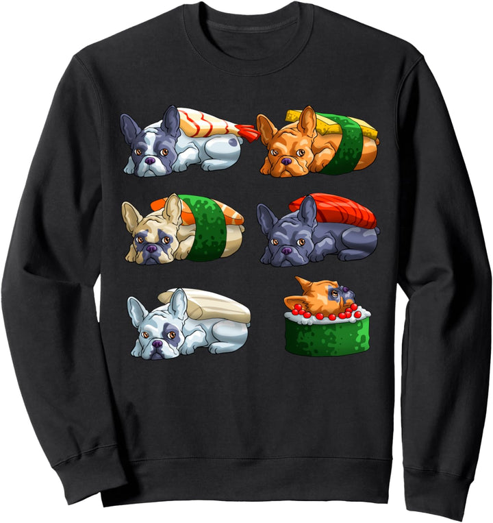 Sushi Französische Bulldogge Lustiger Frenchie Sushi Kawaii Sweatshirt
