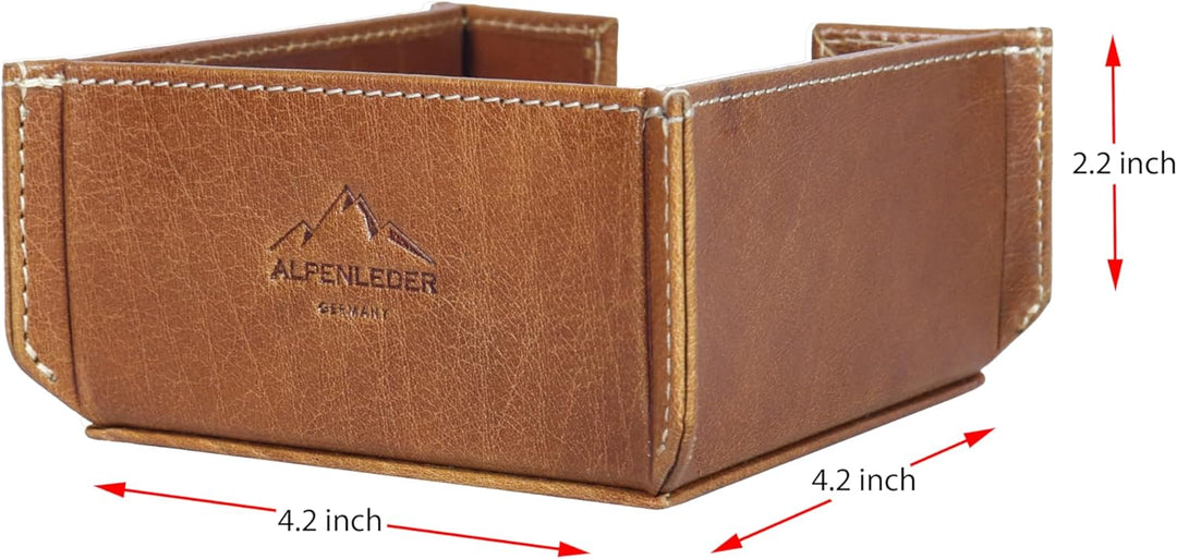 Alpenleder Notizzettelspender - Modell: PACKERL (Handgefertigt) - Nachhaltiges Bio-Leder aus regiona