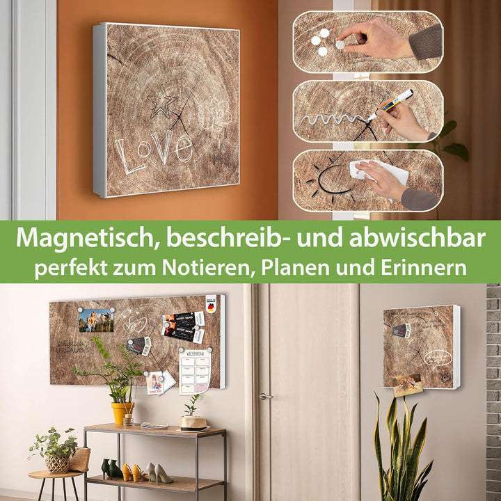 banjado Grosser Schlüsselkasten Glas - Schlüsselbox 30x30cm mit 50 Haken - Schlüsselkasten modern fü