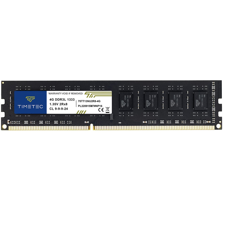 Timetec 4GB DDR3/DDR3L 1333 MHz PC3-10600 Non-ECC Ungepuffert 1,5V/1,35V CL9 2Rx8 Low Density Dual R