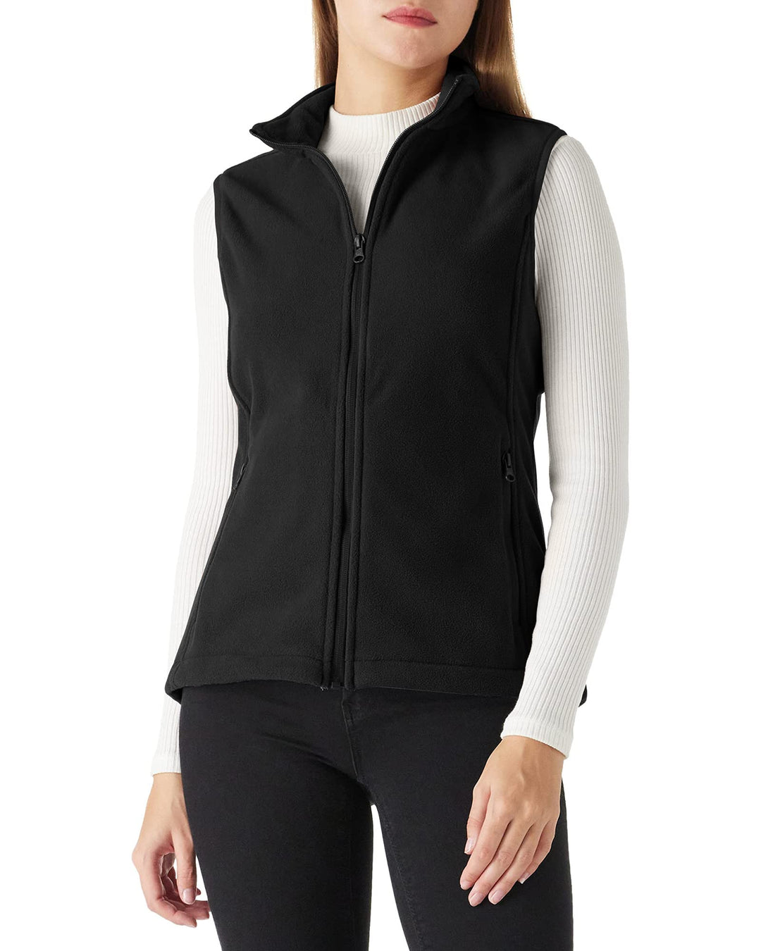 Outdoor Ventures Fleece Weste für Damen ,Weich Ärmellos Jacke mit Reissverschlusstaschen, Sport Lauf