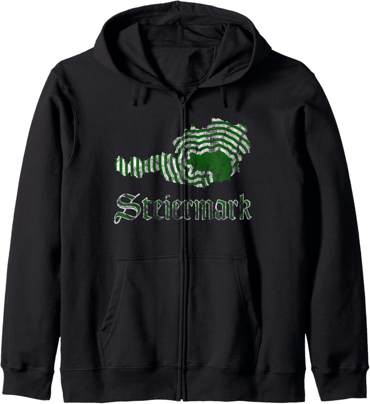 Steiermark Umriss Silhouette Vintage Österreich Steirer Kapuzenjacke