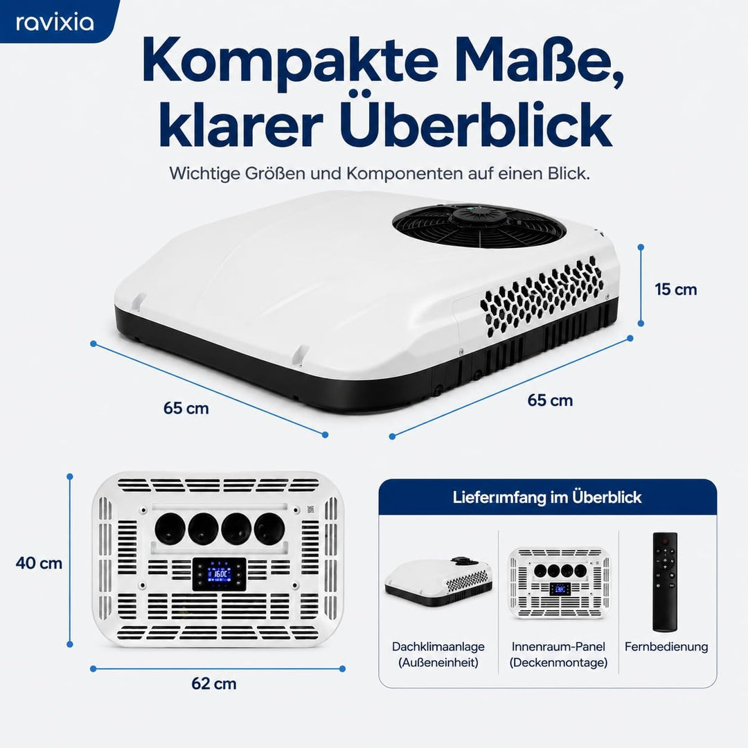 12V Klimaanlage Wohnwagen Schnelle Kühlung (Weiss 12V)
