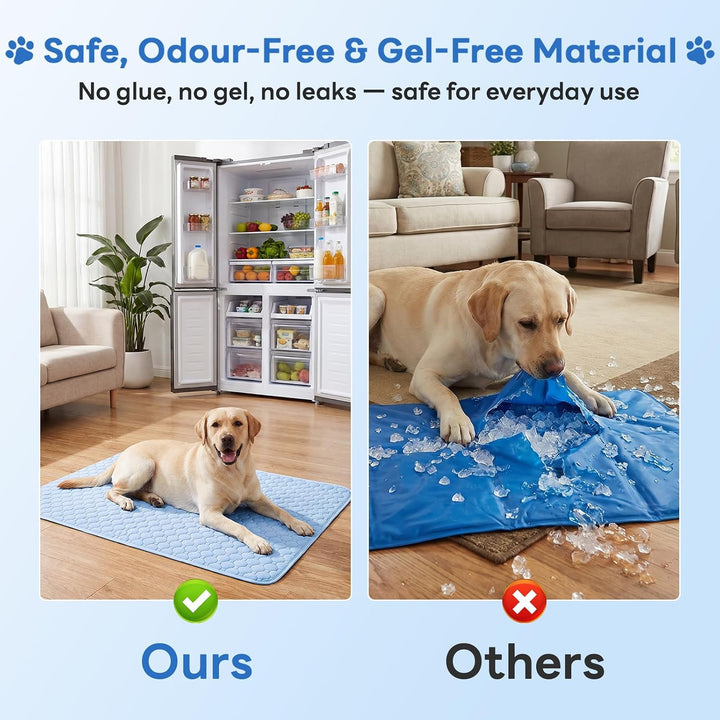 Gimars XXL Kühlmatte Hund aus kühlendem Ice-Silk Stoff, Waschbare Wasserfeste Hundematte für den Som
