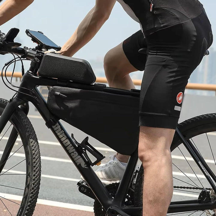 Triangle Bike Full Frame Bag, PVC Waterproof Cycling Bicycle Under Top Tube Handlebar Saddle Bag for