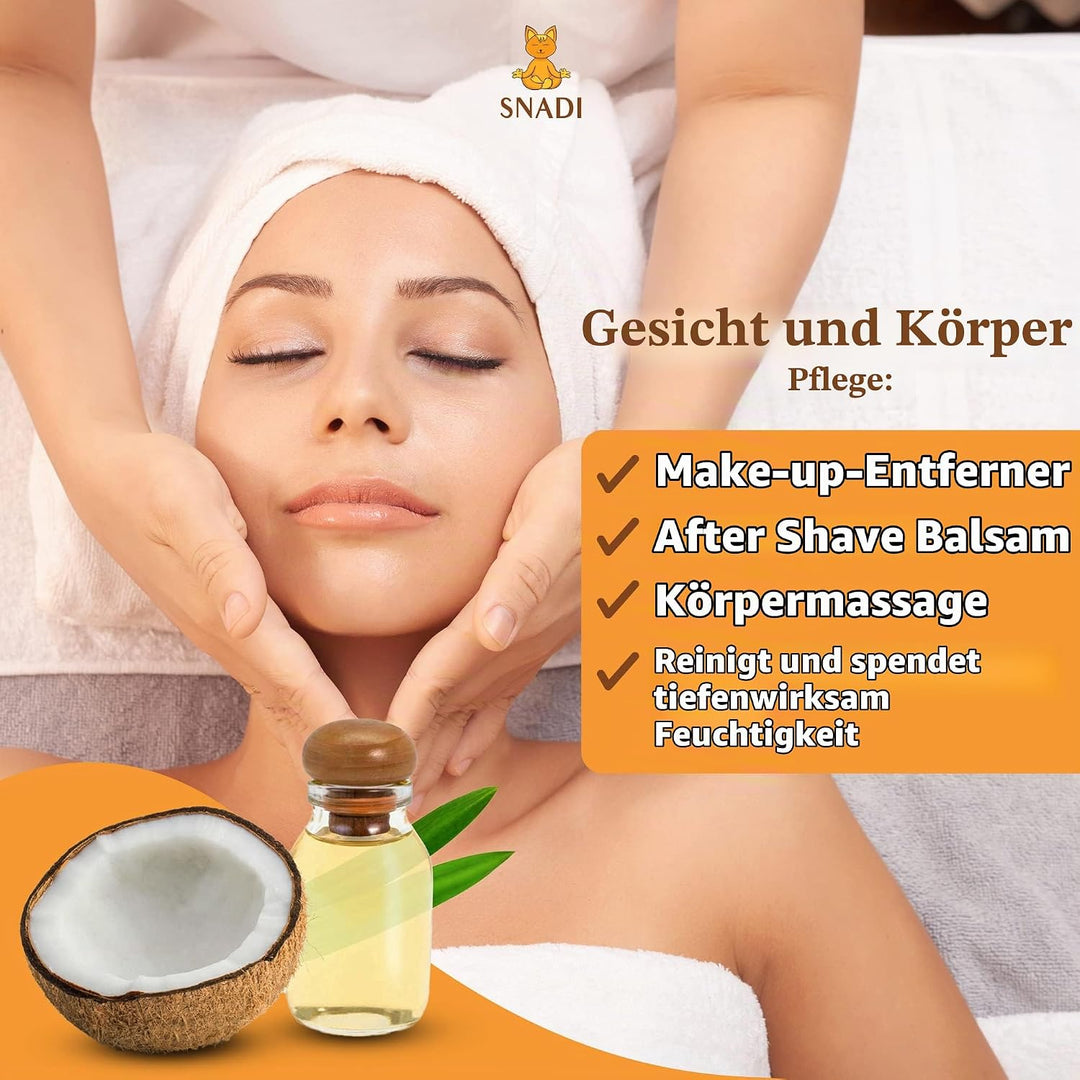 Fraktioniertes Kokosnussöl (MCT) Bio 500 ml | 100% Rein und Natürlich | Tiefenfeuchtigkeitscreme für
