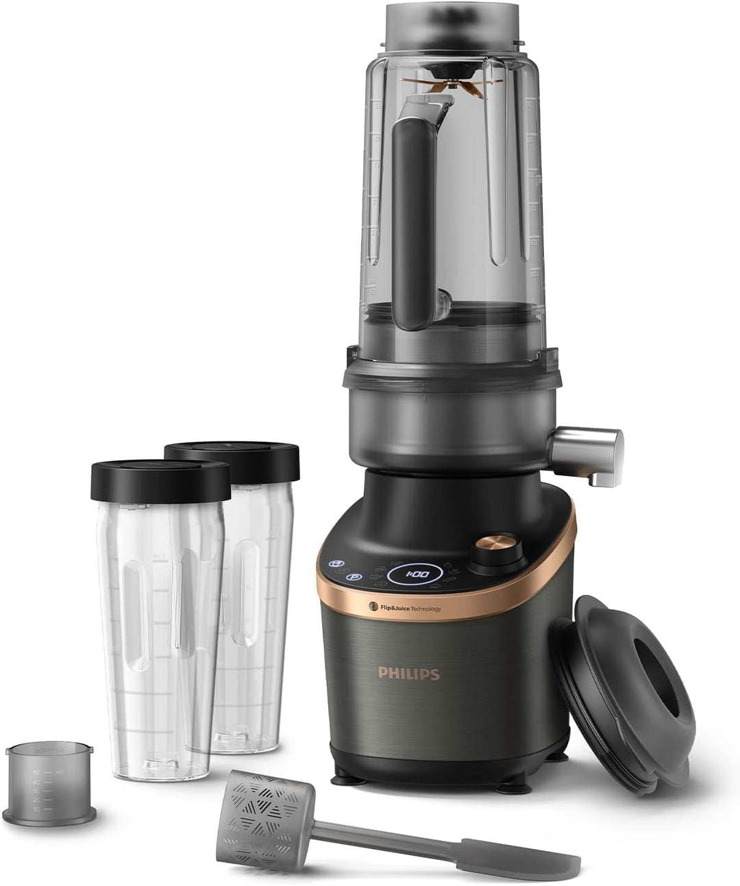Philips Flip&Juice Hochleistungsmixer der 7000 Serie mit Entsaftermodul, Flip&Juice-Technologie, Pro