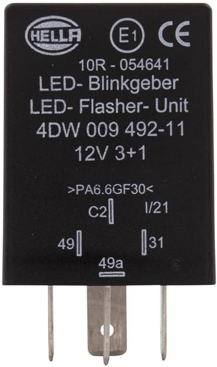 HELLA - Blinkgeber - 12V - 4-polig - gesteckt - LED - mit Halter - 4DW 009 492-111