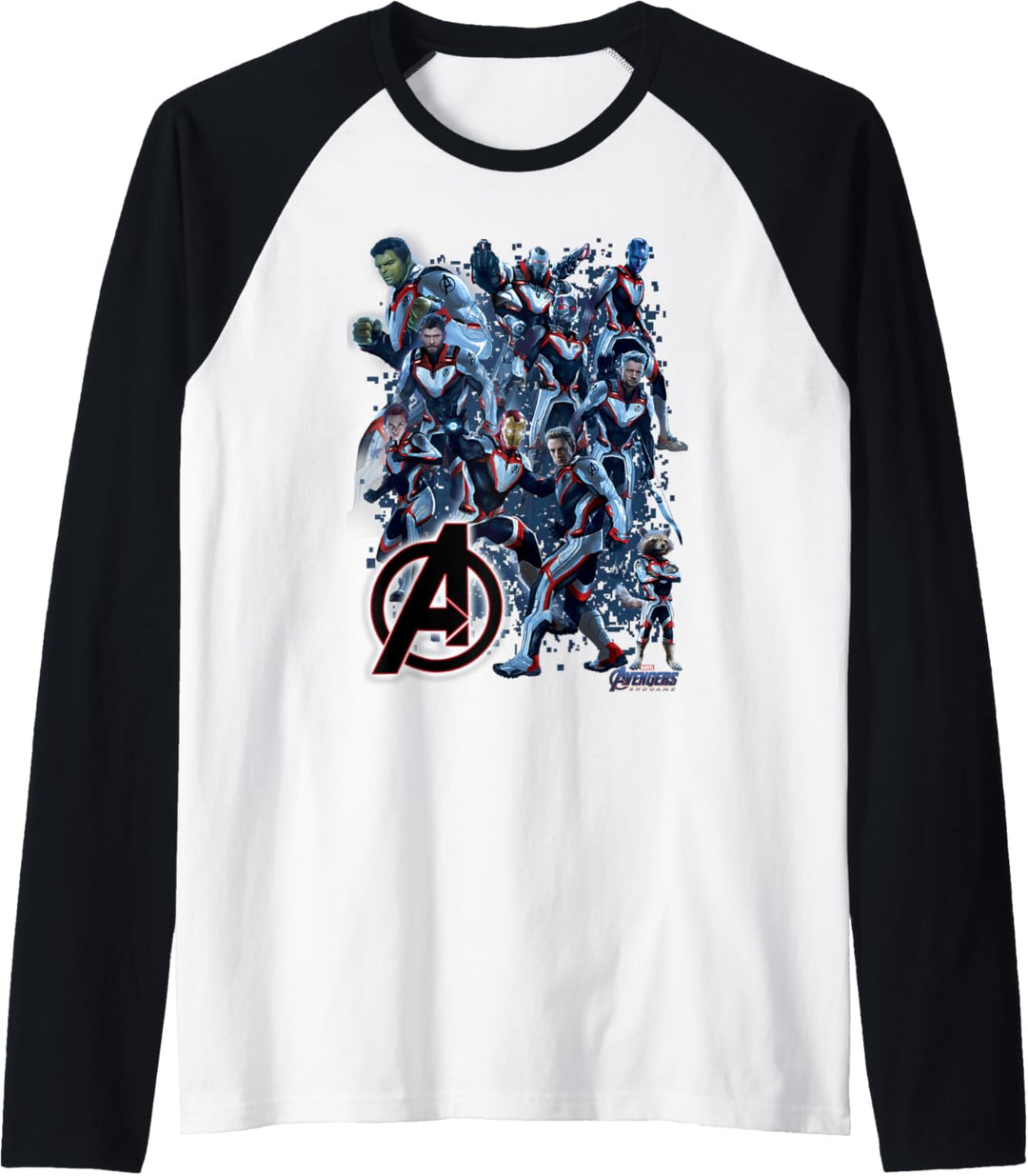 Marvel Avengers: Endgame Group Shot Pixels Raglan