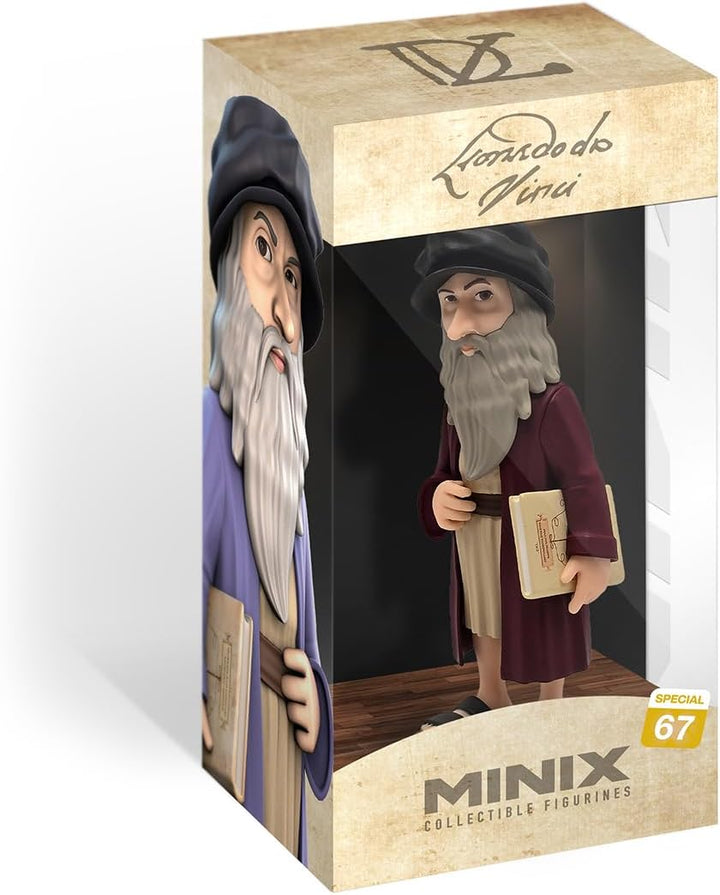 MINIX Leonardo da Vincci Figur, Sammlerstück, 12 cm, Geschenkidee für Kinder und Erwachsene, Fans de