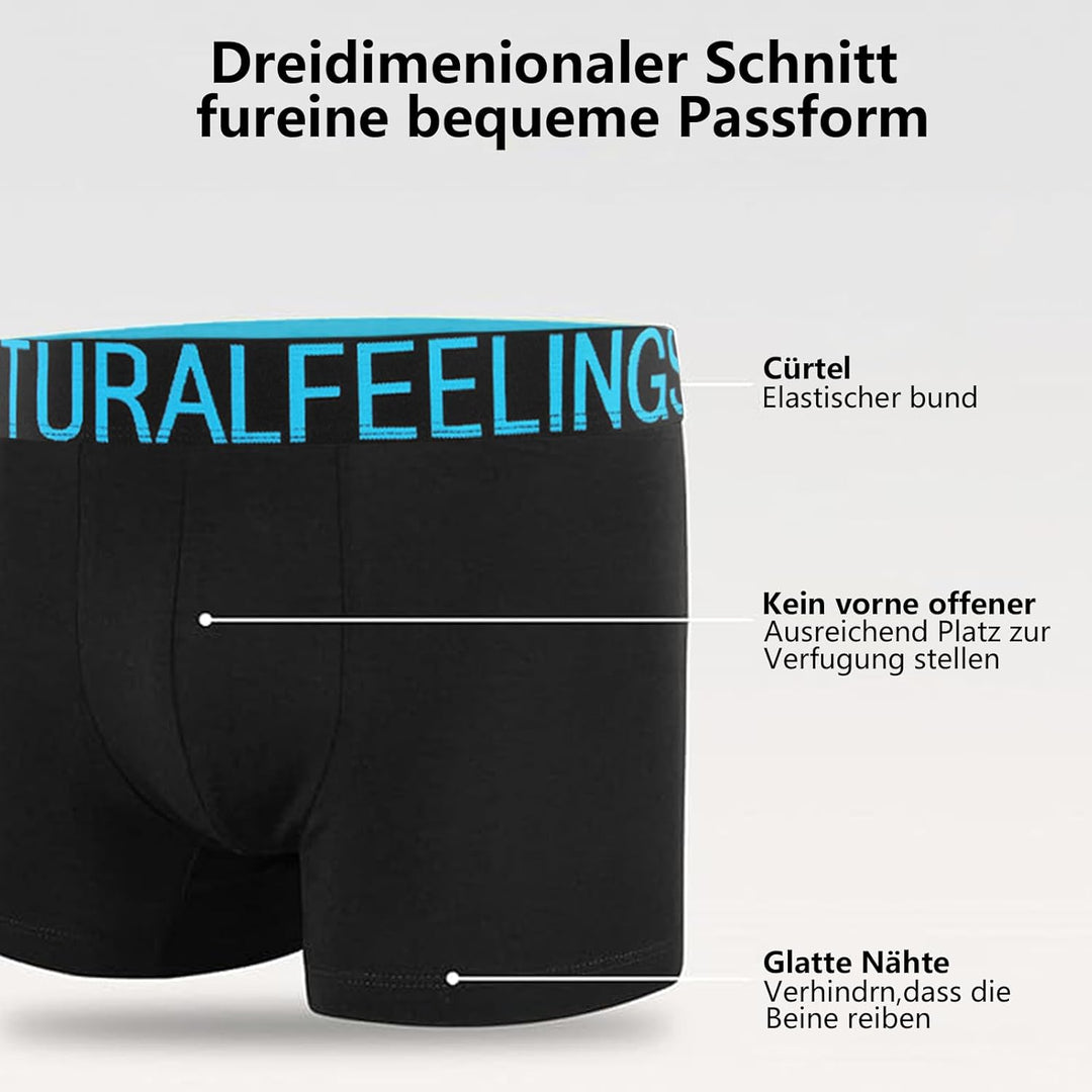 Natural Feelings 2-10er Herren Unterhosen Männer Baumwolle Boxershorts Herren Pack Unterwäsche Men S