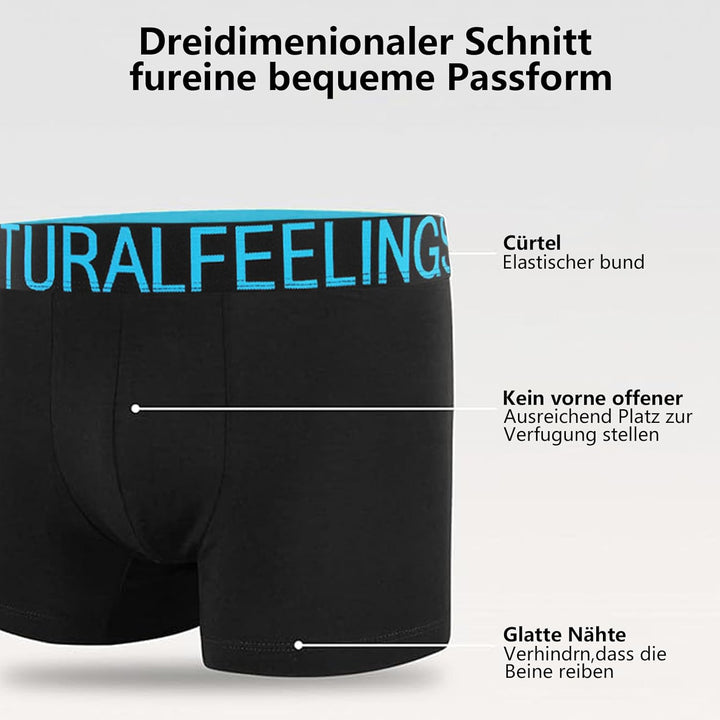 Natural Feelings 2-10er Herren Unterhosen Männer Baumwolle Boxershorts Herren Pack Unterwäsche Men S