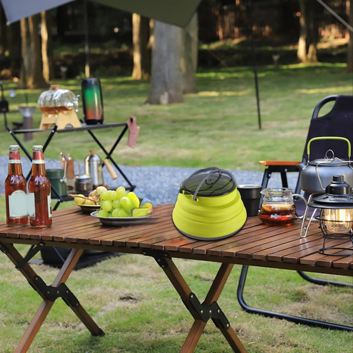 Silikon-Camping-Kochtopf, faltbarer Kaffeekessel, 1,5 l Wasserbehälter mit grossem Fassungsvermögen,