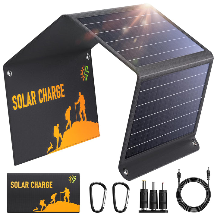 30W Solarpanel Faltbares, WASTDE Tragbar Solarladegerät ETFE mit DC30V, QC3.0 USB-A/USB-C Anschlüsse