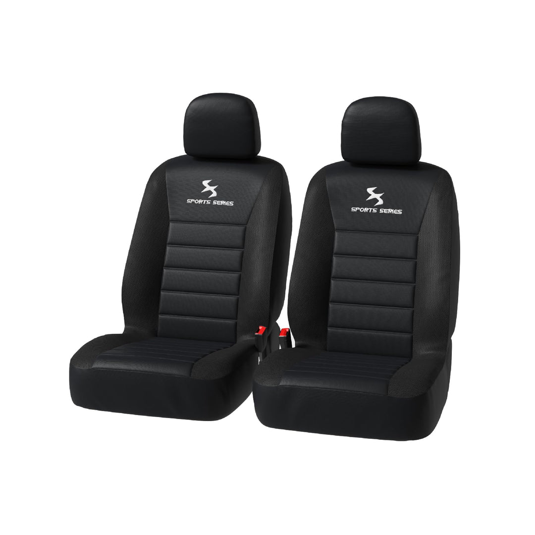 WOLTU 2er Sitzbezüge Auto Einzelsitzbezug universal Grösse, Komplettset, schwarz, schwarz