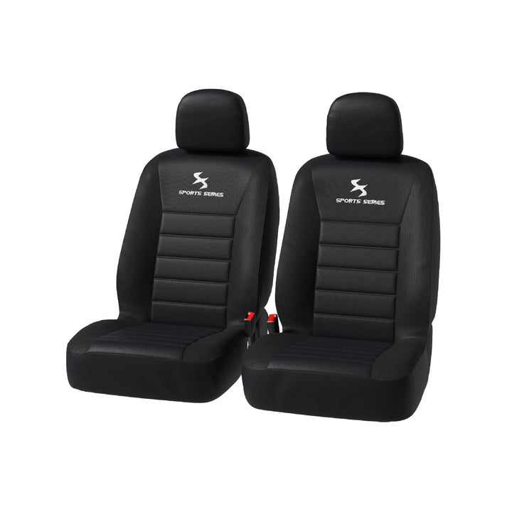 WOLTU 2er Sitzbezüge Auto Einzelsitzbezug universal Grösse, Komplettset, schwarz, schwarz