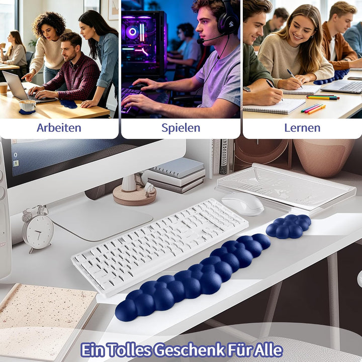 Sushret Handballenauflage Tastatur Wolke, Ergonomische Handauflage Mit PU Leder Memory Schaum, Cloud
