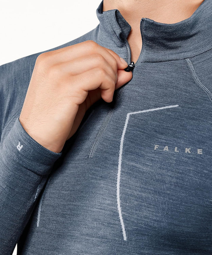 FALKE Herren Wool-Tech High Zip Neck Funktionsshirt Langarm kalte bis sehr kalte Temperaturen Wäsche