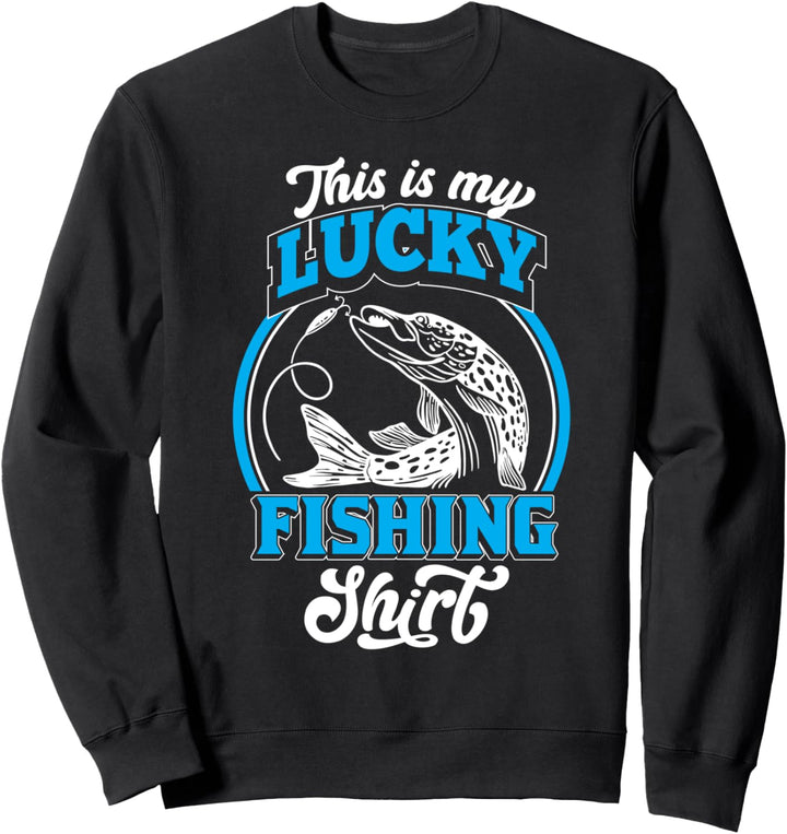 Funny My Lucky Ice Fishing Dad Grandpa Sweatshirt