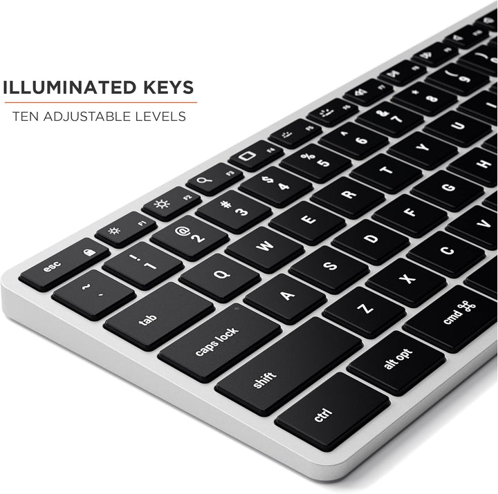 SATECHI Slim X3 Kabellose Bluetooth Tastatur - Hintergrundbeleuchtung & Ziffernblock – Multi-Device