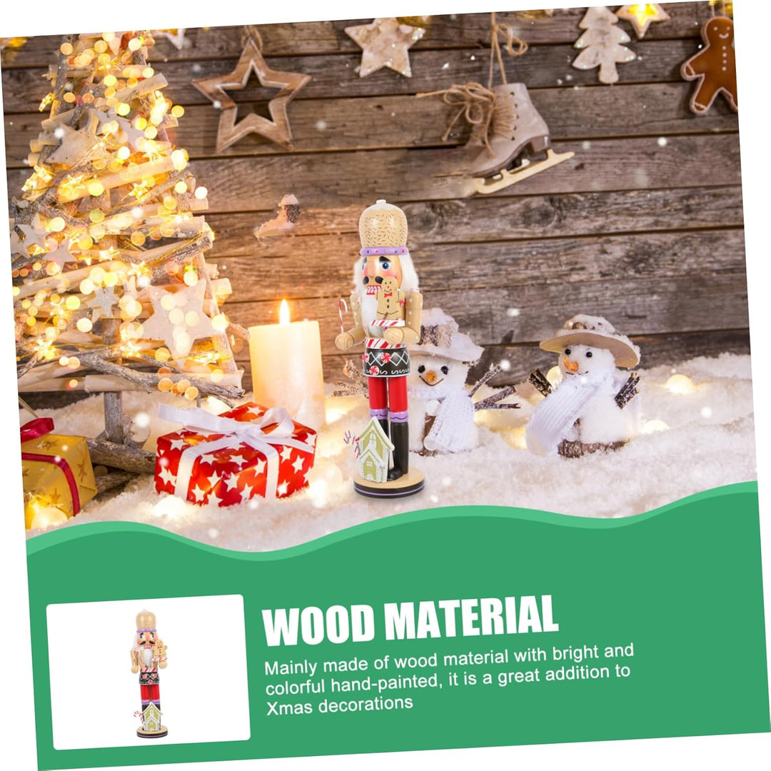 Ciieeo Desktop Holz Nussknacker Weihnachten Tisch Ornament Weihnachten Realistische Nussknacker Figu