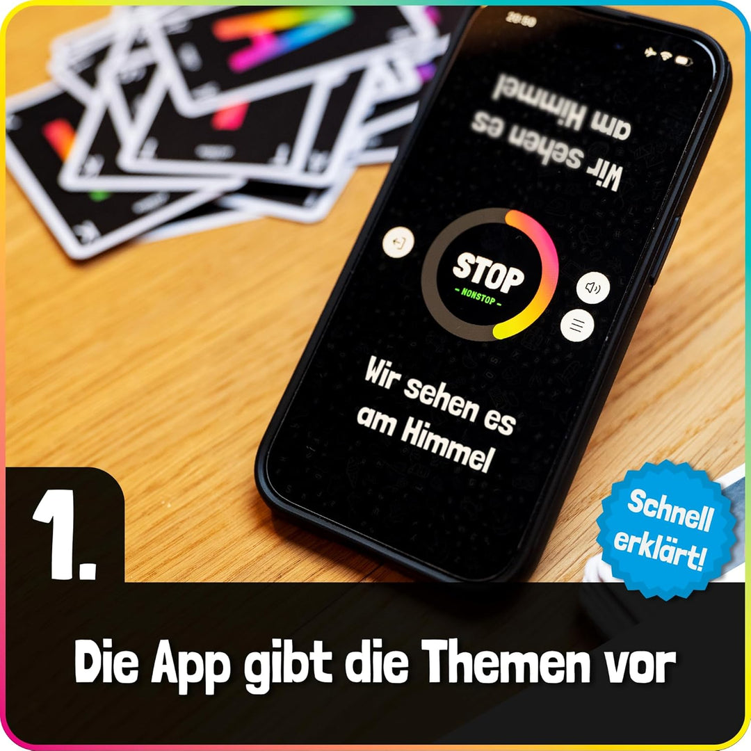 Lustiges Kartenspiel mit App | Gesellschaftsspiel für Erwachsene &amp; Jugendliche | Stadt Land Fluss Wo
