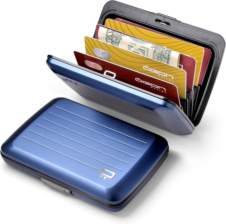 OGON Aluminium Geldbörse Smart Case V2 - Einfache Lagerung - Metallverschluss - Kartenetui mit RFID-