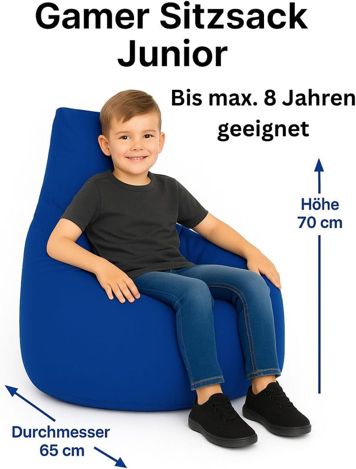 PATCH HOME Gamer Kissen & Lounge Sitzsack – befüllbar mit Reissverschluss, gefüllt mit Styropor, gee