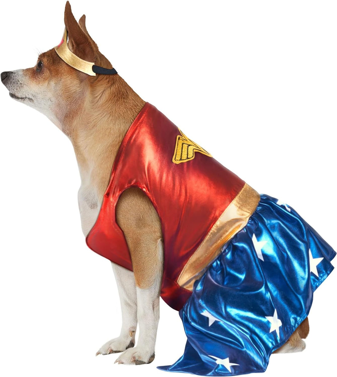 Offizielles Rubie's DC Comic Wonder Woman Kostüm für Hunde, Superhelden-Geschenk, grosse Hundegrösse