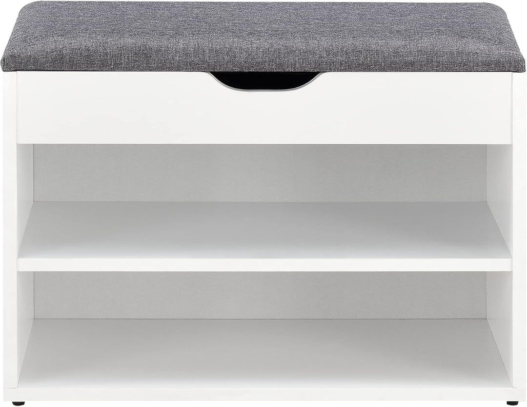 [en.casa] Schuhbank Gentofte 60x30x46cm Schuhschrank mit 3 Ablagefächern Schuhablage für 4 Paar Schu