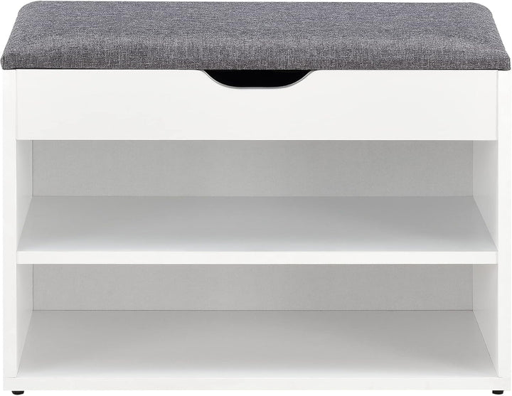 [en.casa] Schuhbank Gentofte 60x30x46cm Schuhschrank mit 3 Ablagefächern Schuhablage für 4 Paar Schu