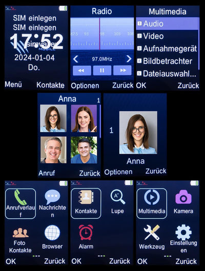 simvalley MOBILE Handy: 4G-Senioren-Klapphandy mit 2,8"-Farbdisplay, Garantruf Easy, BT 5 (Mobiltele