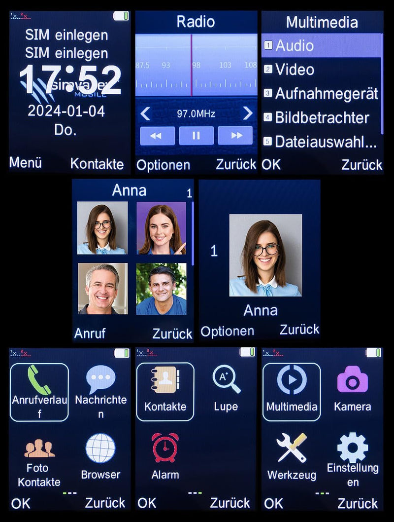 simvalley MOBILE Handy: 4G-Senioren-Klapphandy mit 2,8"-Farbdisplay, Garantruf Easy, BT 5 (Mobiltele