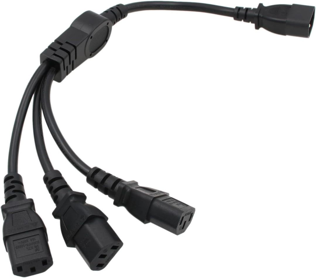 IEC320 Power Splitter Kabel Einzel C14 bis 3 x C13 10A 250V Verlängerungskabel 12 Zoll für UPS USV P