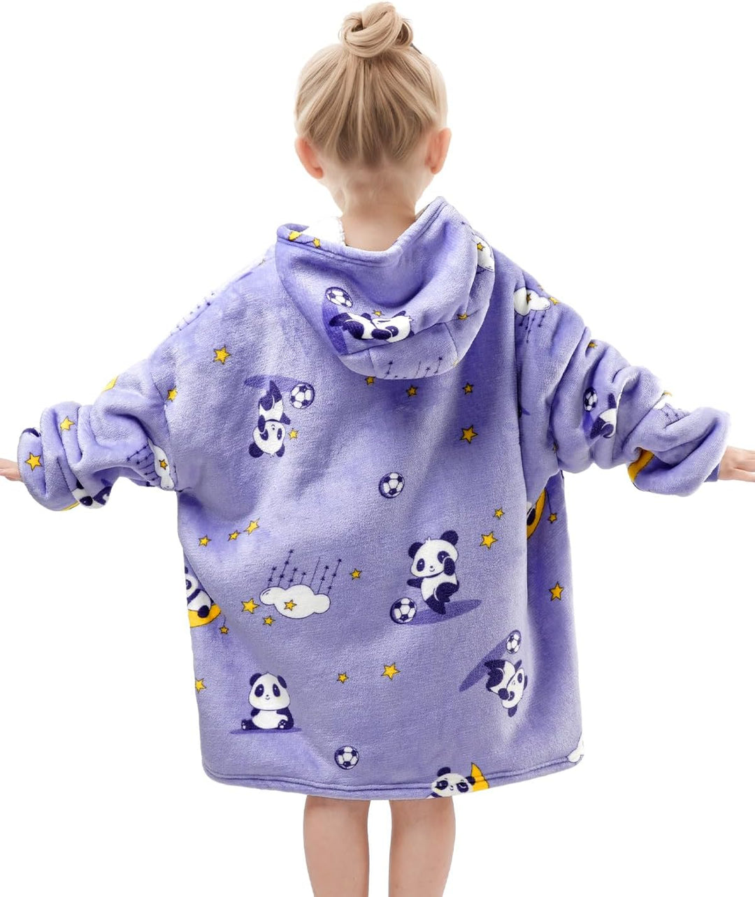 Wenlia Übergrosse Hoodie Blanket für Mädchen, Kinder Flanell Sweatshirt Decke Kuschelpullover, Einho