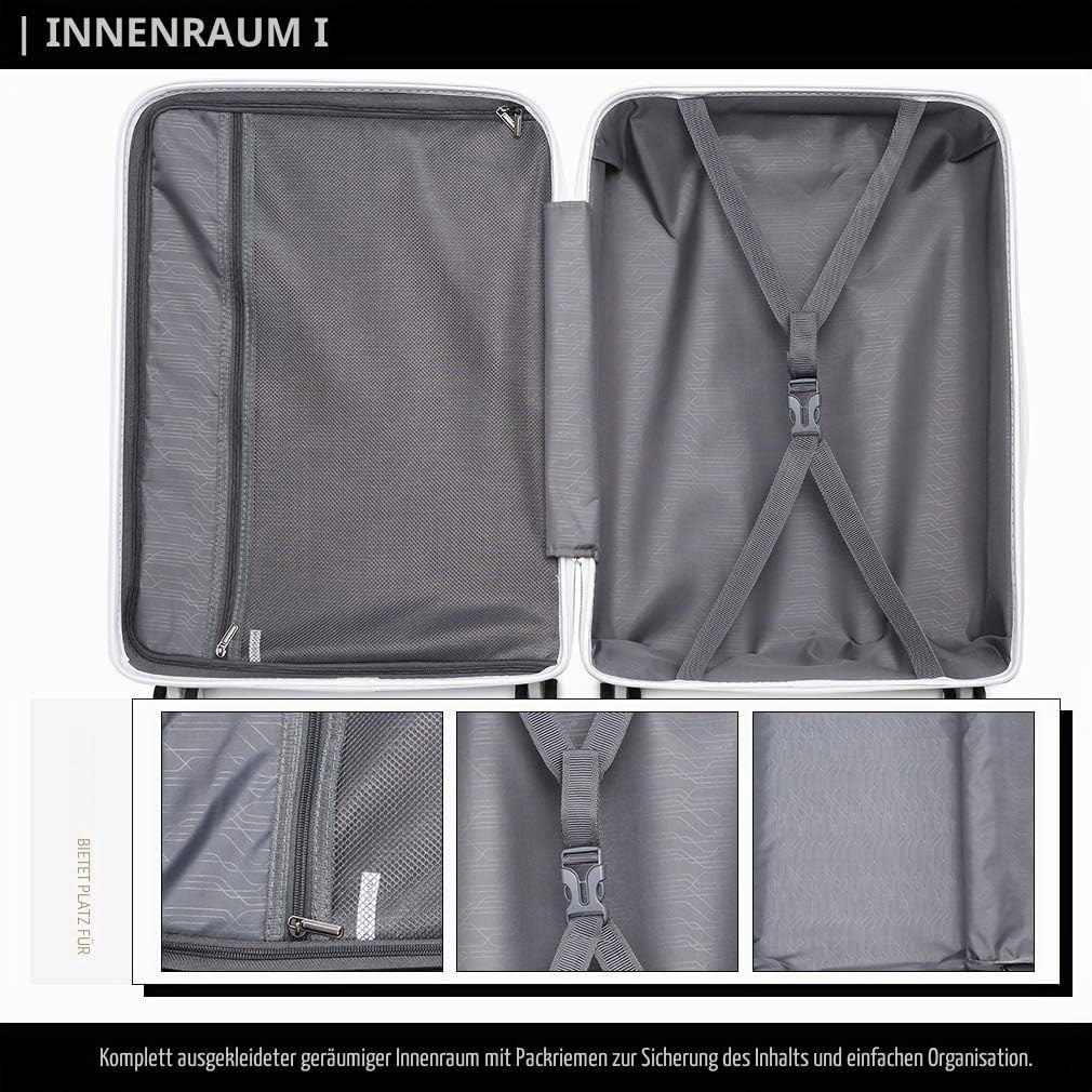KONO Zwillingsrollen Reisekoffer TSA-Schloss 65cm Trolley Koffer Polypropylen Hartschale Rollkoffer 