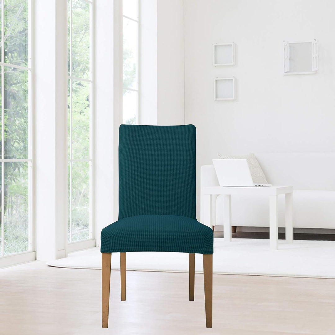 EBETA E Stuhlhussen 6 Stück, Elastische Stuhlbezug, Stretchhusse Stuhlüberzug Jacquard Hussen für Ho