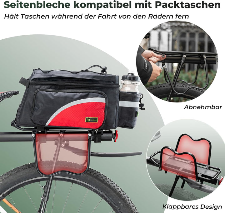 ROCKBROS Fahrrad Gepäckträger Mountainbike Gepäckträger Schnellspanner mit Reflektor 24-29 Zoll mit/
