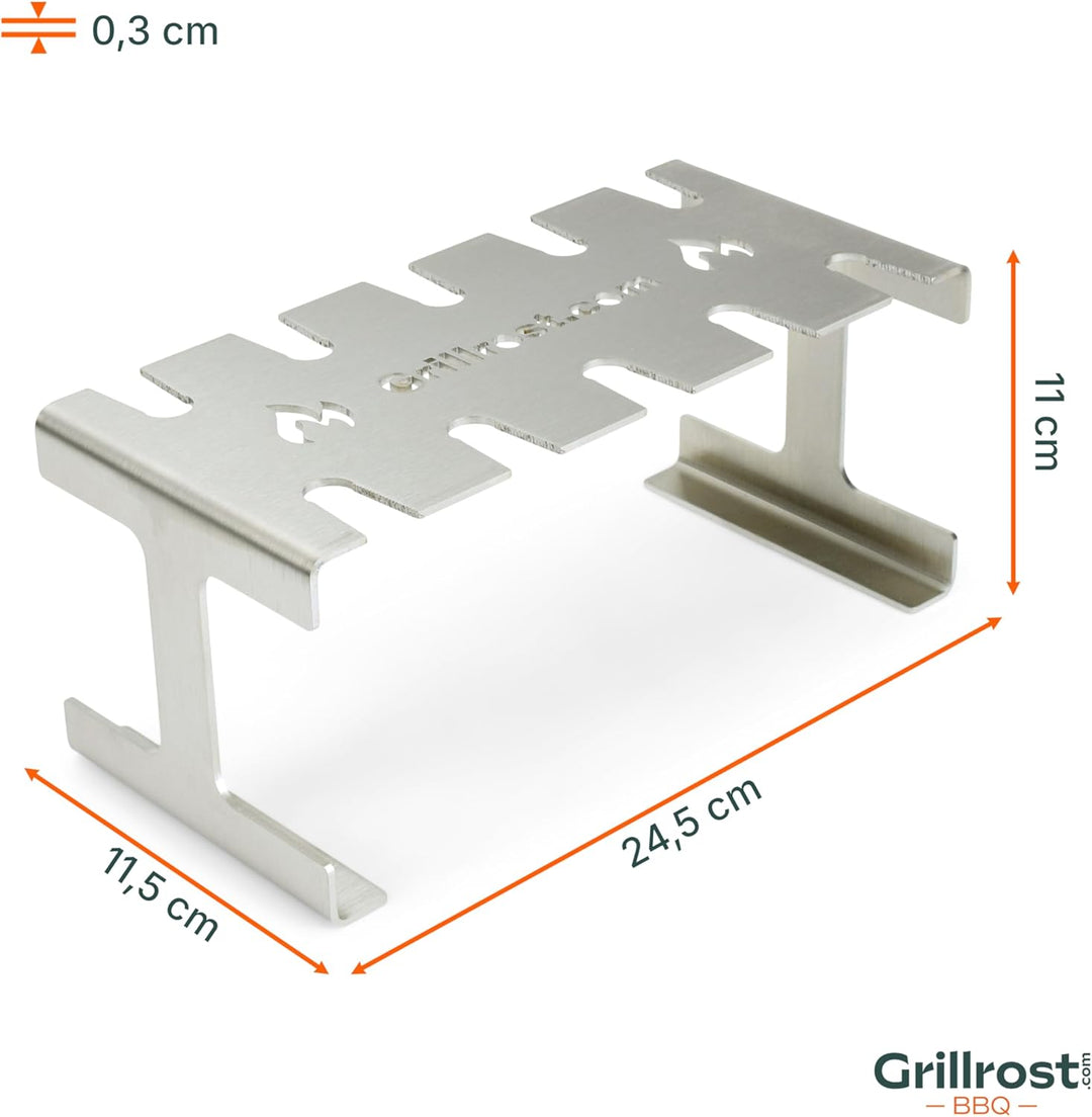 Grillrost.com Das Original Edelstahl Hähnchenkeulenhalter | Drumstickhalter - für 10 rundum knusprig