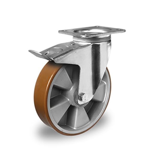 der ROLLENDE SHOP - Lenkrolle mit Bremse Durchmesser 160 mm - Serie BAU5 Doppelkugellager