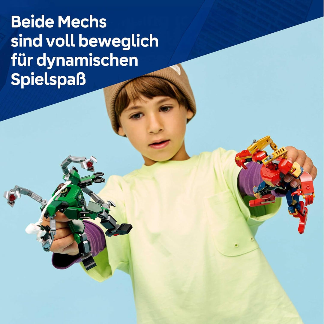 LEGO | Mech-Duell: Spider-Man vs. Doc Ock - Superhelden Spielzeug mit 2 Actionfiguren, 3 Minifiguren
