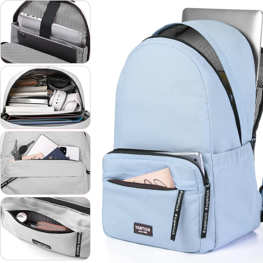 YAMTION Schulrucksack Mädchen Schultasche Jungen Teenager,Rucksack Damen Tagesrucksack Herren mit 15