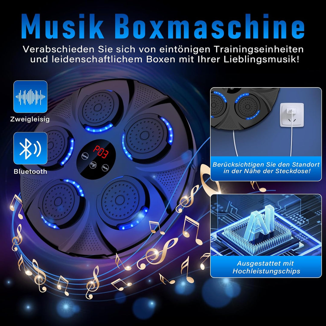 semai Music Boxing Machine, Musik Boxmaschine Bluetooth, 9 Geschwindigkeitsmodi und Zählmodus Musik