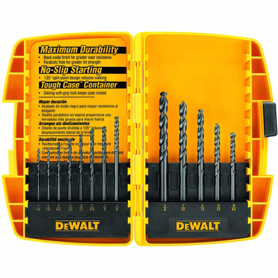 DEWALT Black Oxide Drill Bit Set with Pilot Point, 13-Piece (DW1163)