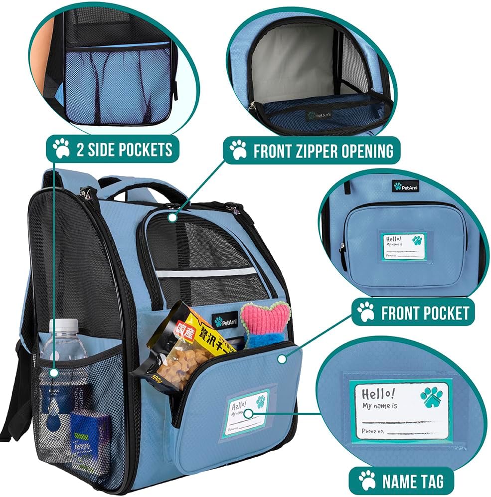 PetAmi Hunderucksack für kleine und grosse Katzen, Haustiere, Welpen, belüfteter Haustier-Wanderruck