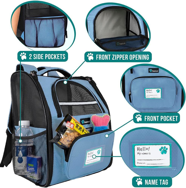 PetAmi Hunderucksack für kleine und grosse Katzen, Haustiere, Welpen, belüfteter Haustier-Wanderruck